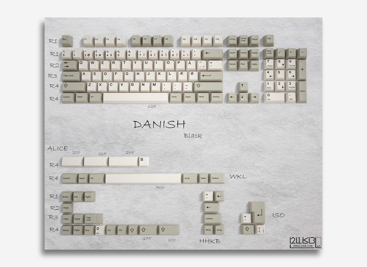 21KB Danish Classic Retro Beige Keycap Set