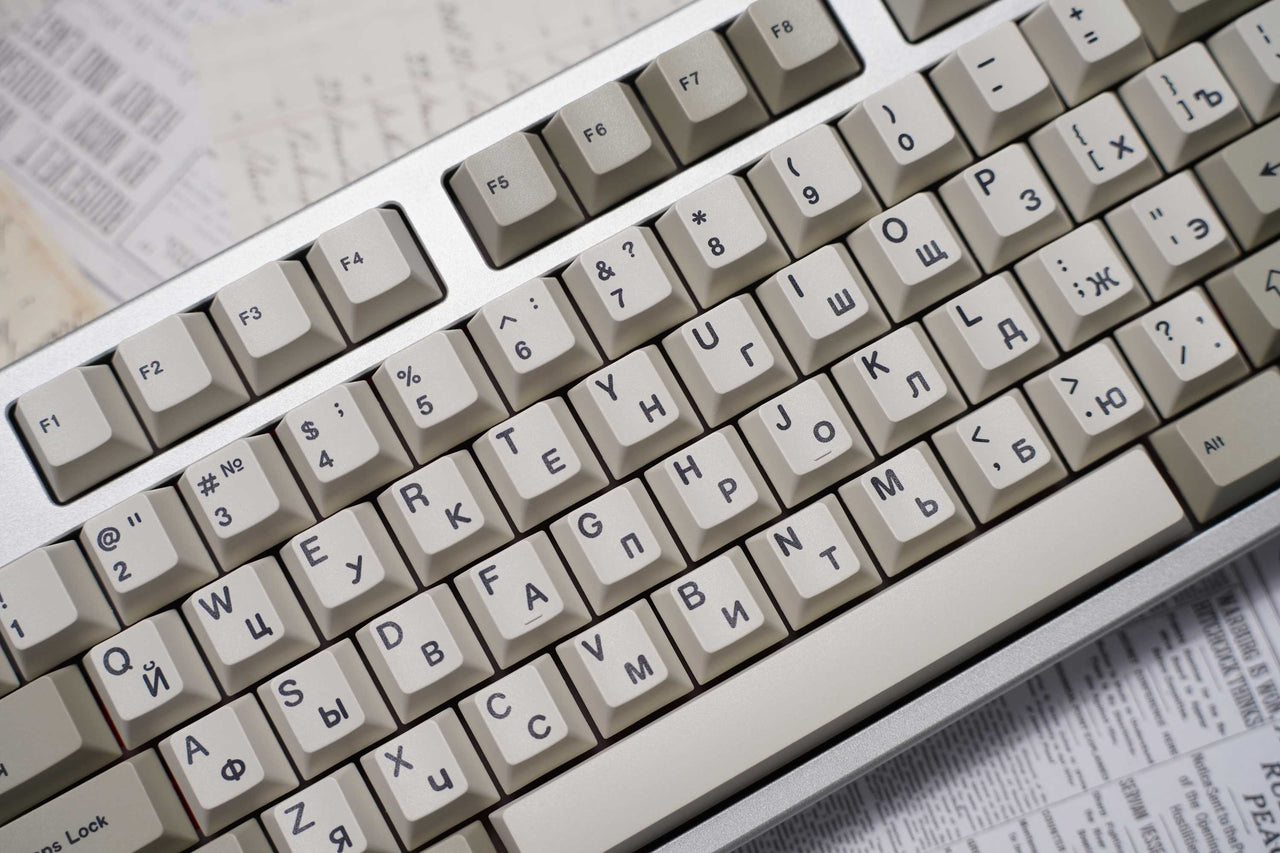21KB Cyrillic Classic Retro Beige Keycap Set