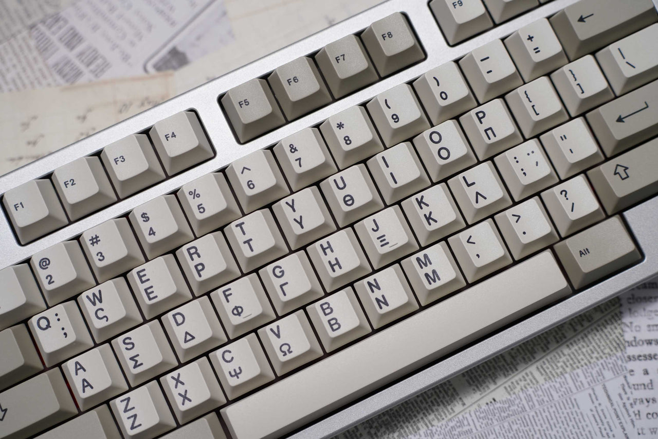 21KB Greek Olivetti Classic Retro Beige Keycap Set