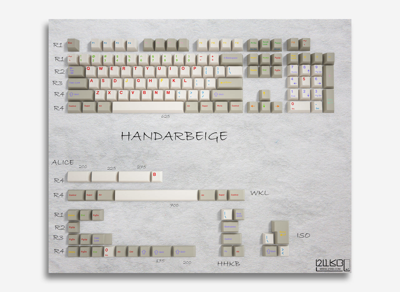 21KB Handarbeige Classic Retro Beige Keycap Set