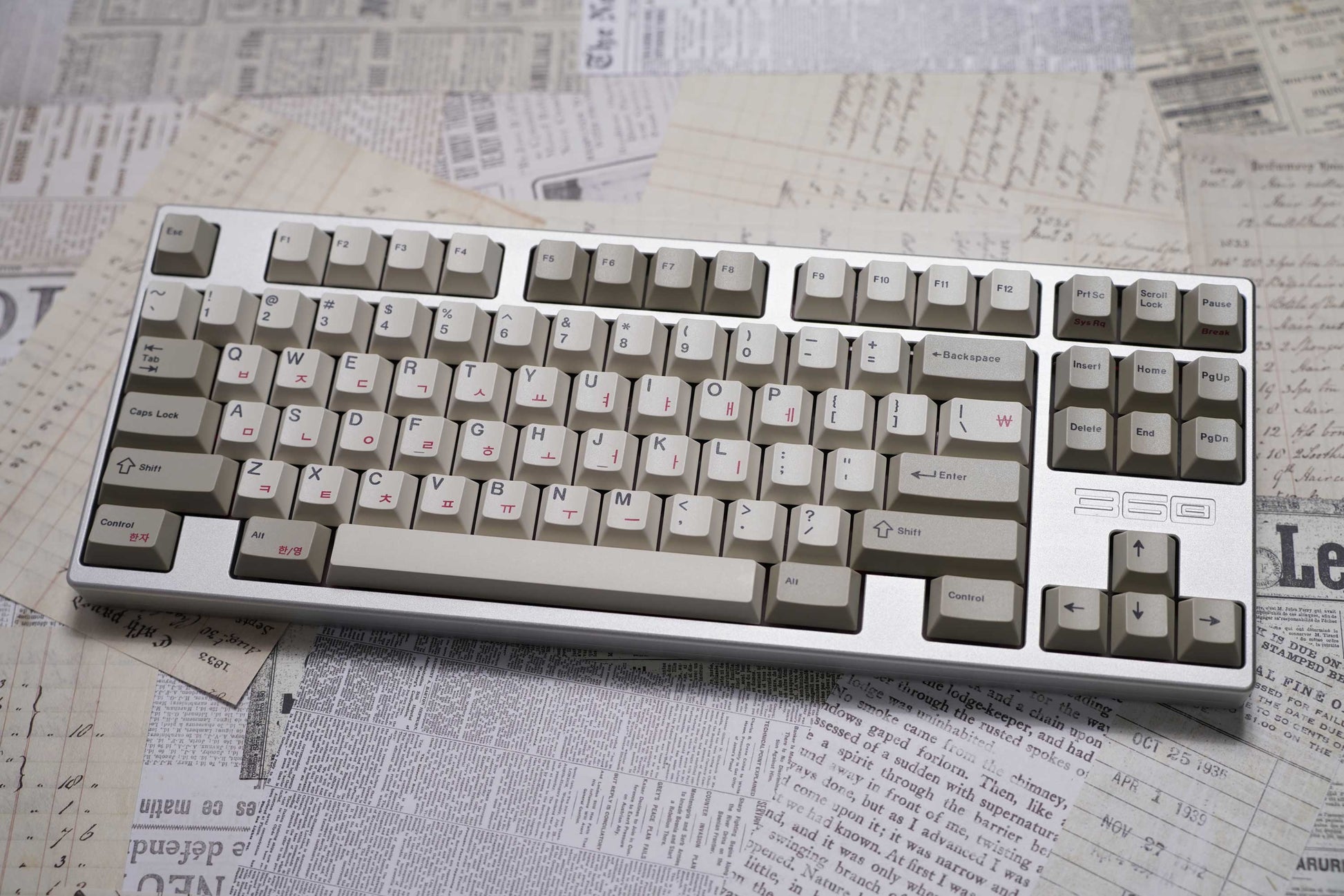 21KB Korean Hangul Classic Retro Beige Keycap Set