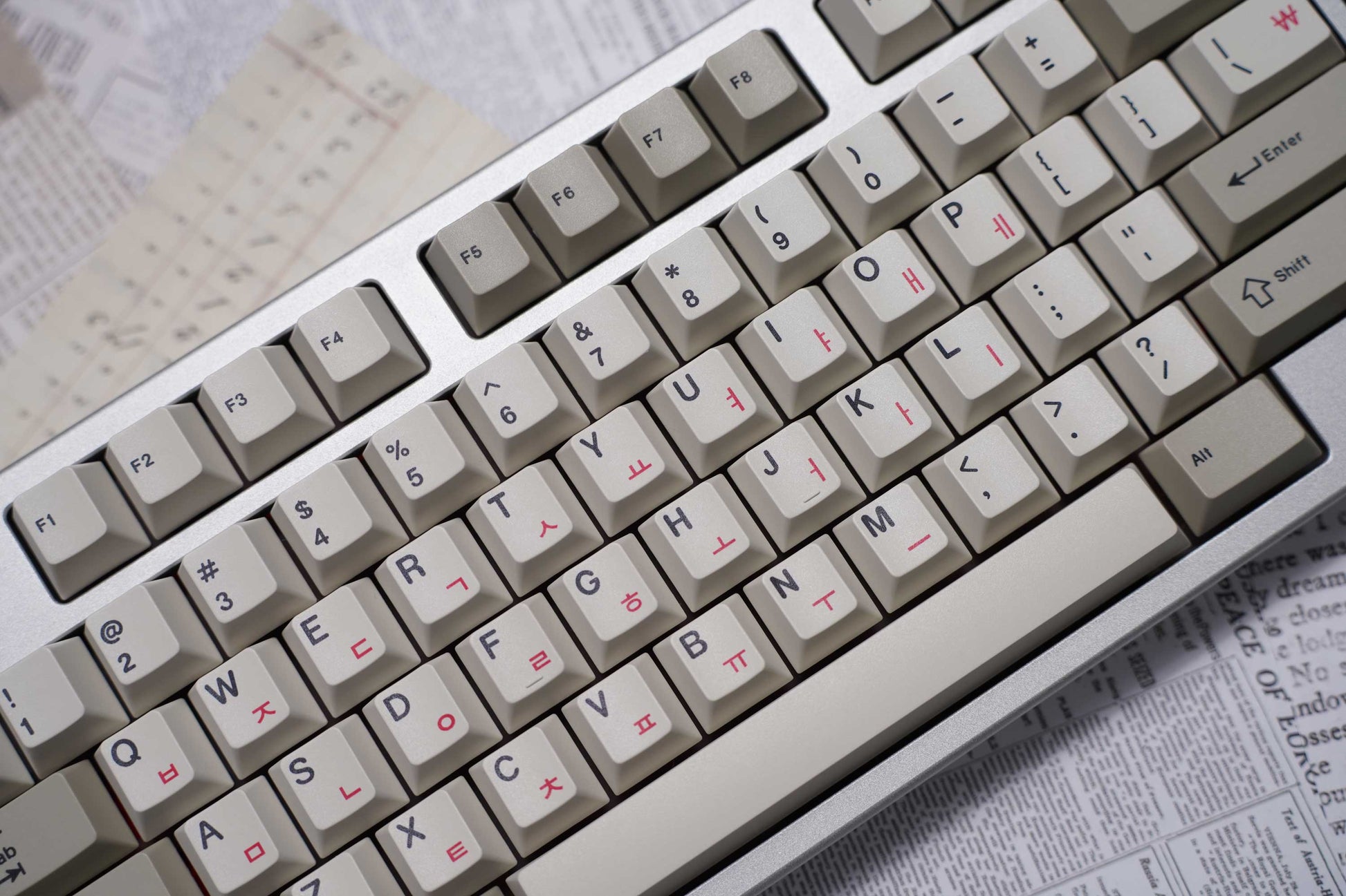 21KB Korean Hangul Classic Retro Beige Keycap Set