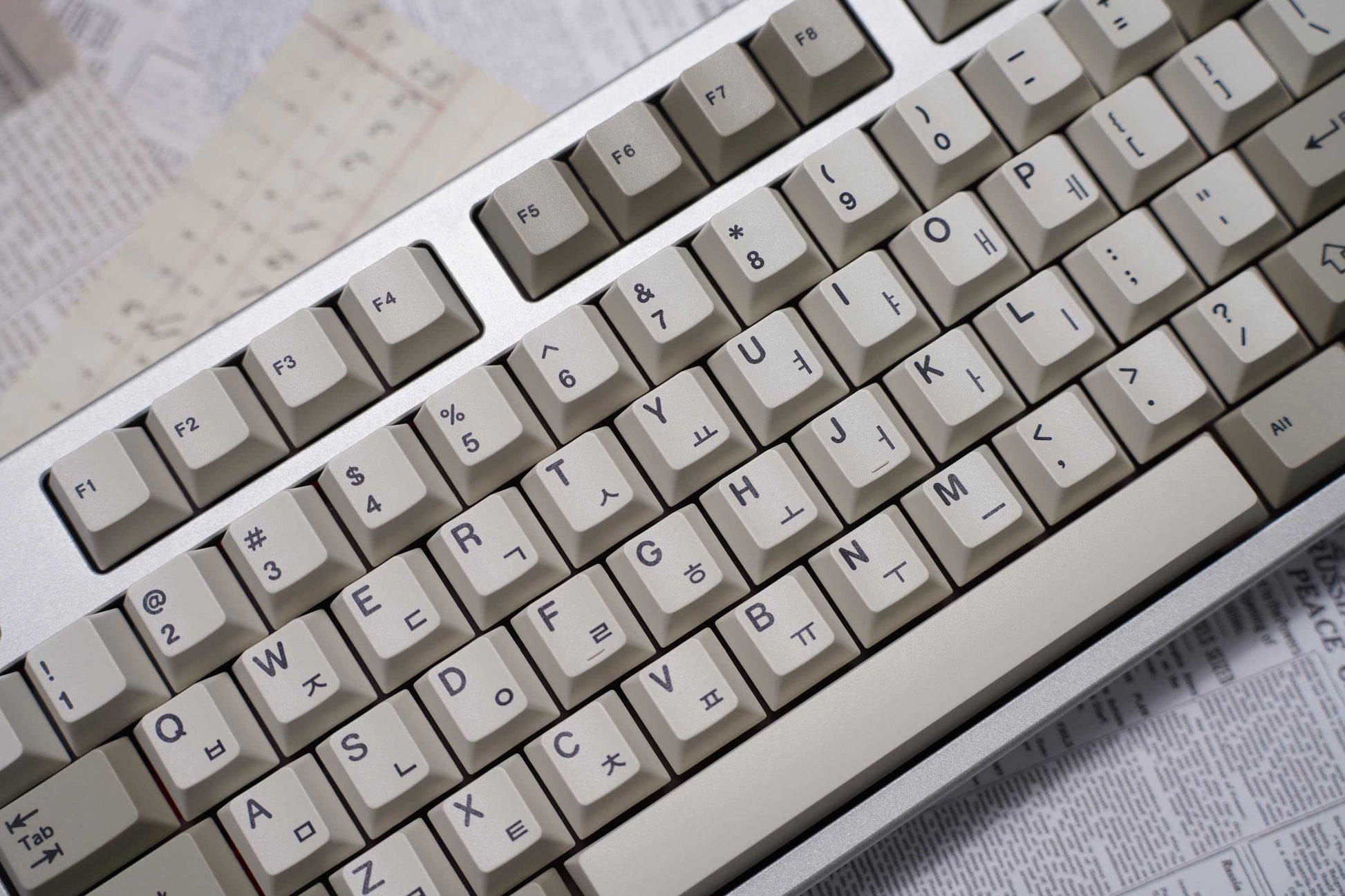 21KB Korean Hangul Classic Retro Beige Keycap Set
