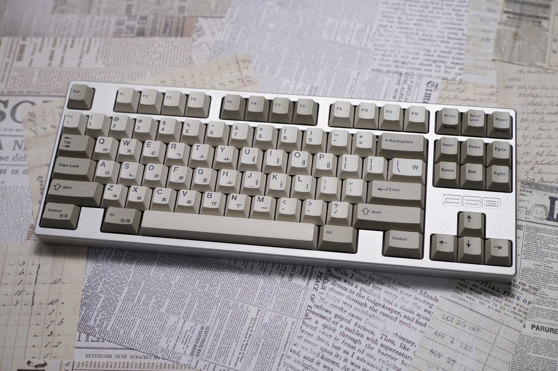 21KB Korean Hangul Classic Retro Beige Keycap Set