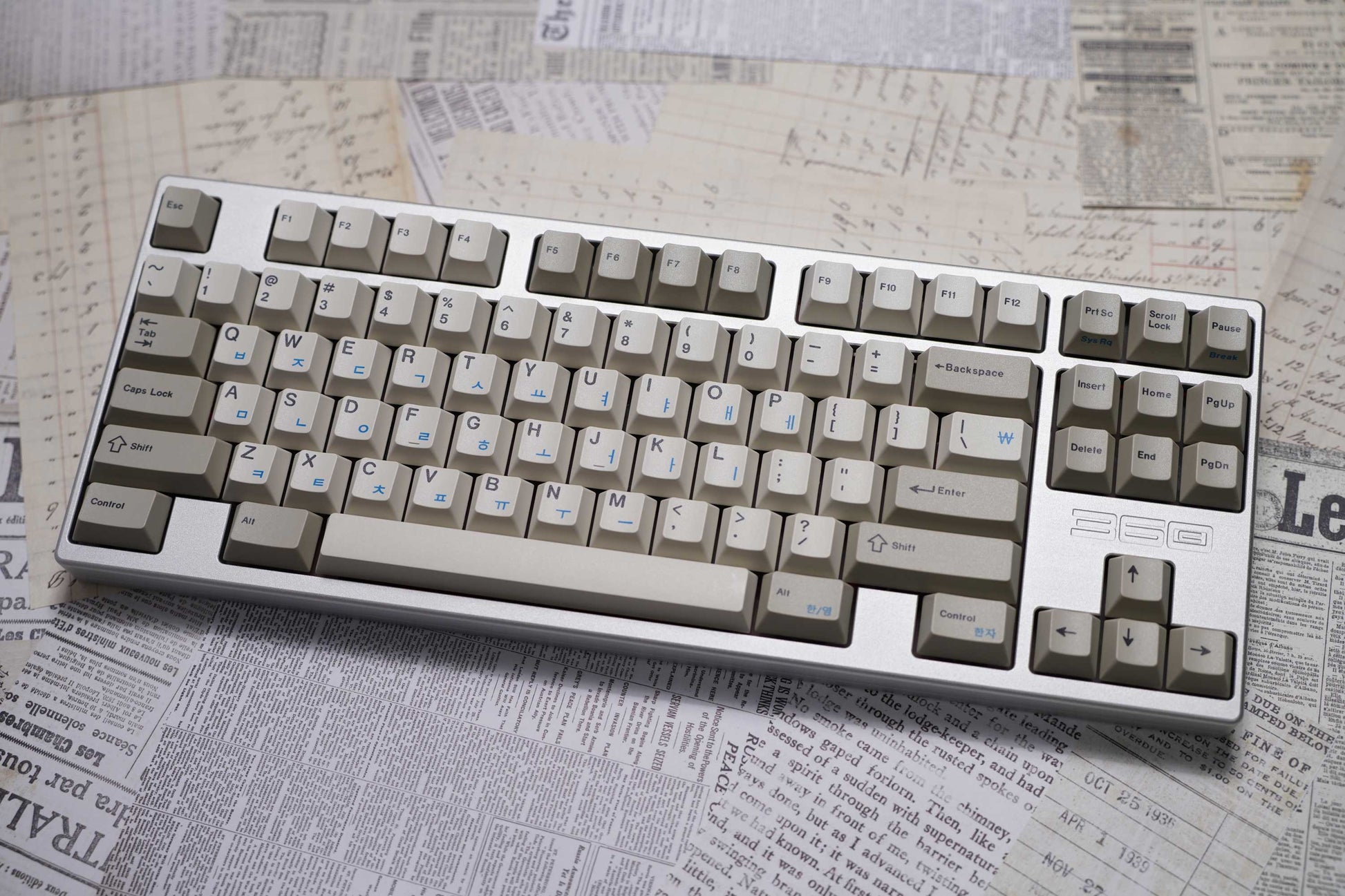 21KB Korean Hangul Classic Retro Beige Keycap Set