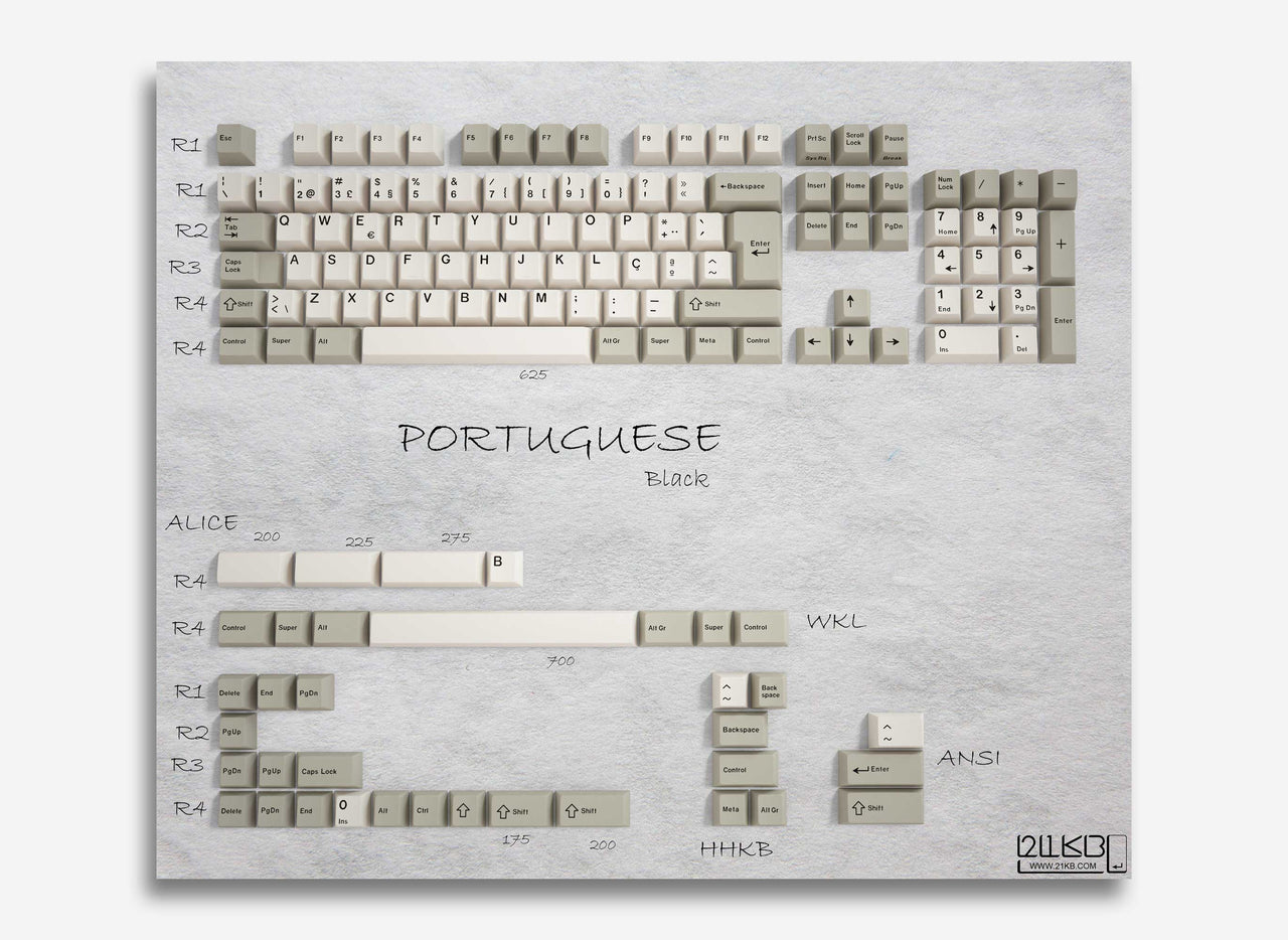 21KB Portuguese Classic Retro Beige Keycap Set