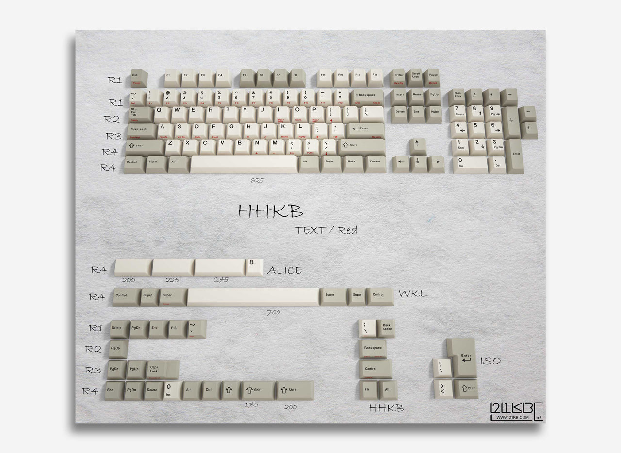 21KB HHKB Classic Retro Beige Keycap Set